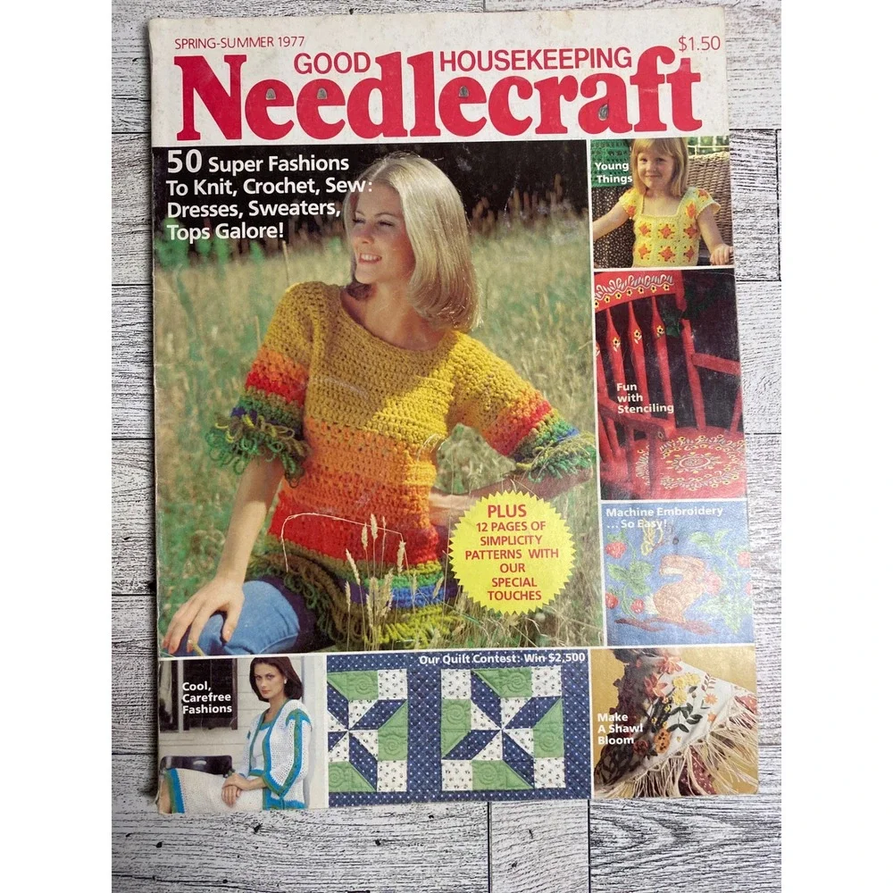 Good Housekeeping Needlecraft 1977 Spring Summer 50 Projects Vtg Craft Magazine‎